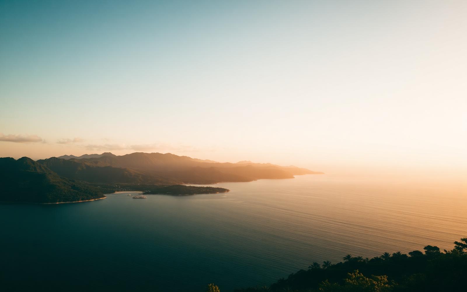 Panorama pesisir Sulawesi Tenggara saat senja